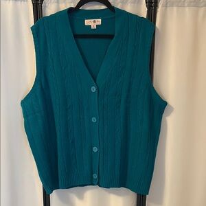 Cardigan V-Neck Ribbed Knit Sweater Vest